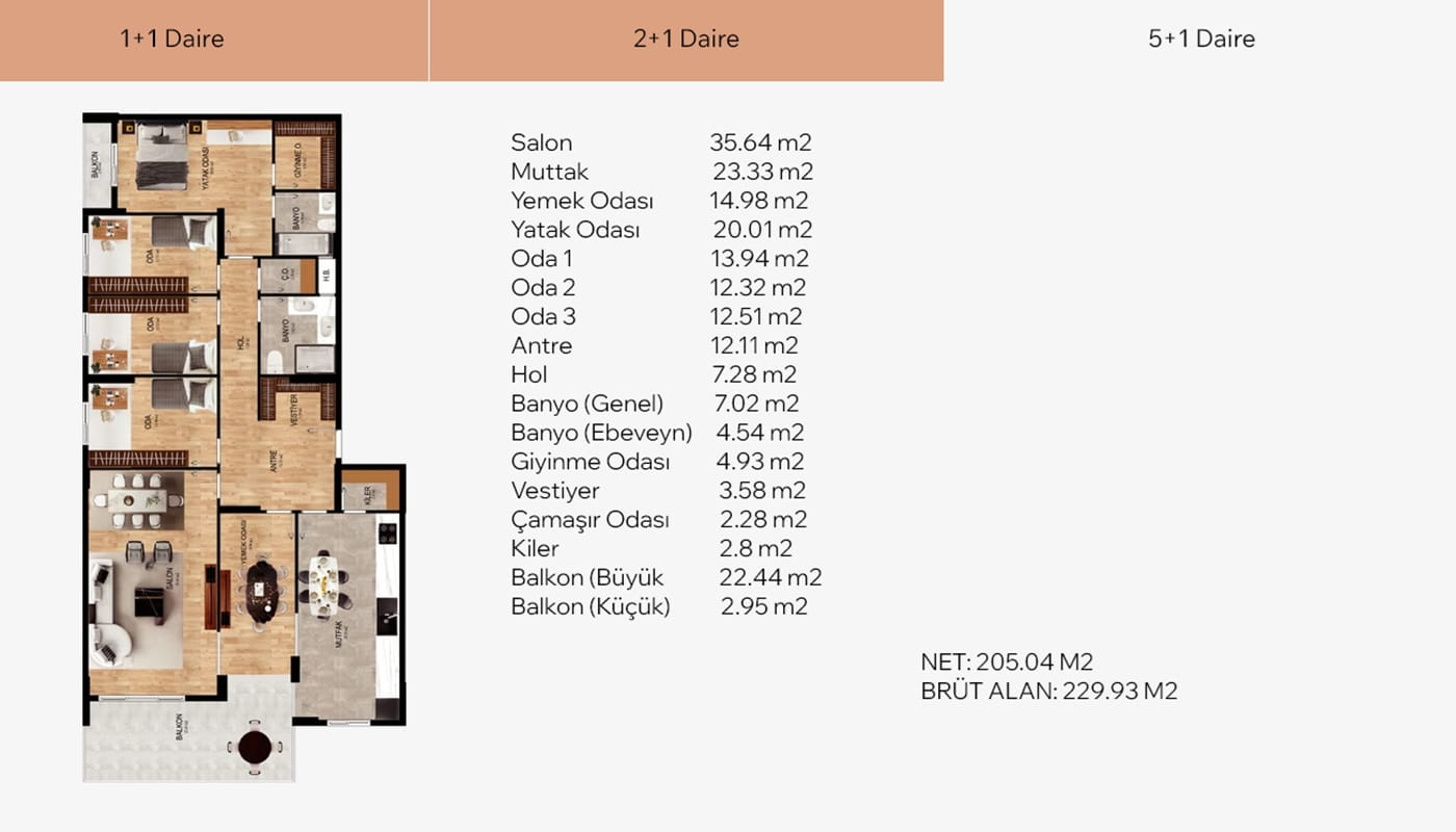 ankara yasamkent gokdemir star projesi 5+1 daire plani