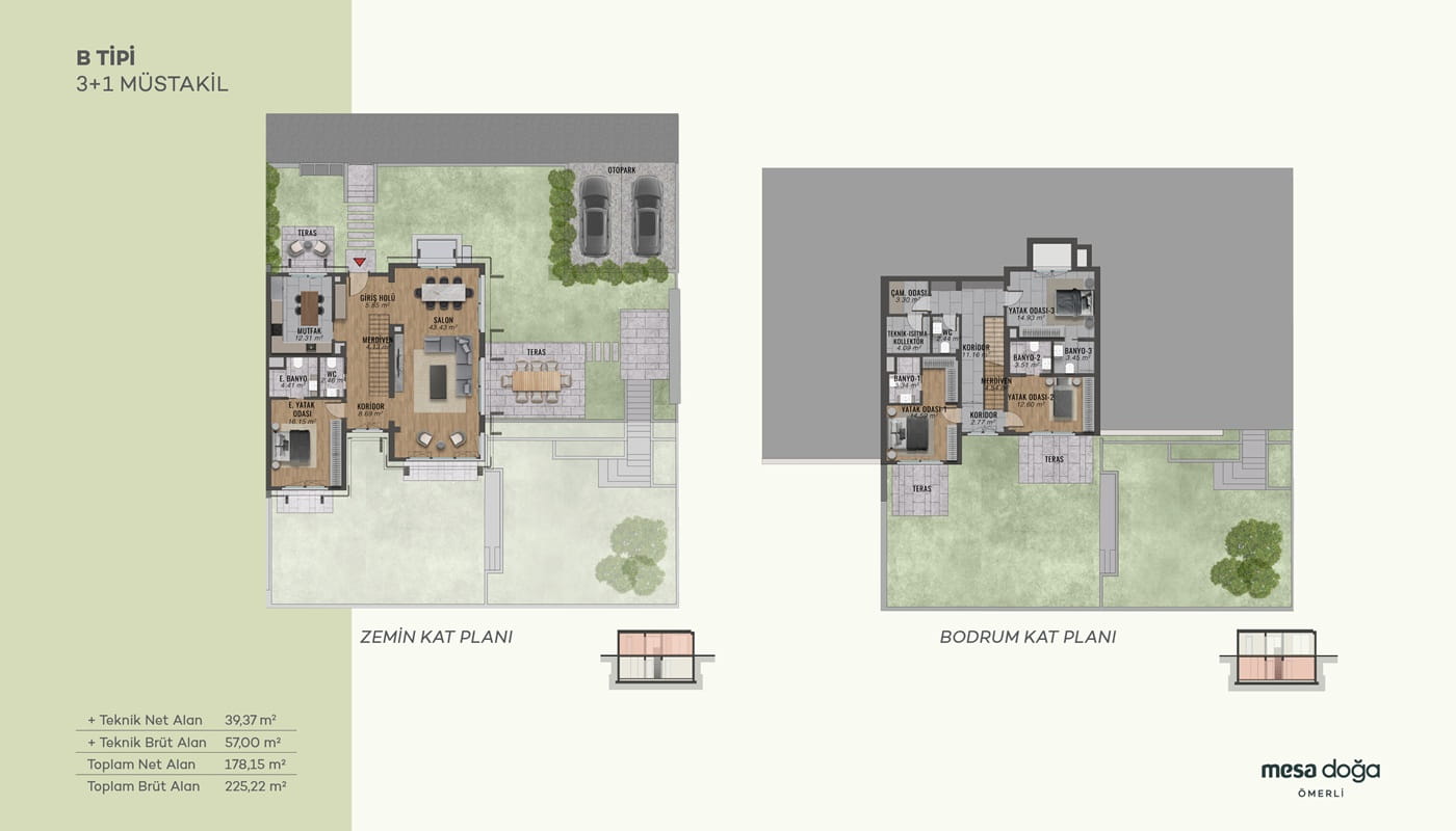istanbul mesa doga omerli projesi villa plani b tipi mustakil