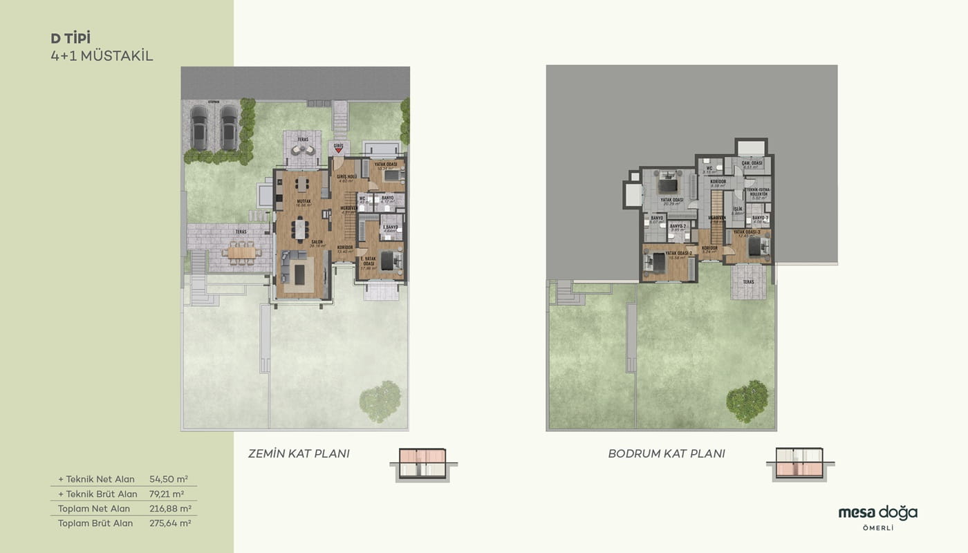 istanbul mesa doga omerli projesi villa plani d tipi mustakil