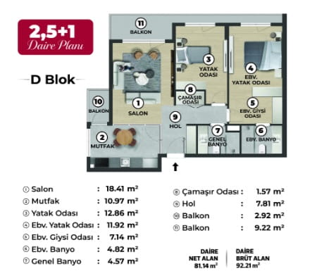 onyx metro 2-5+1 daire plani