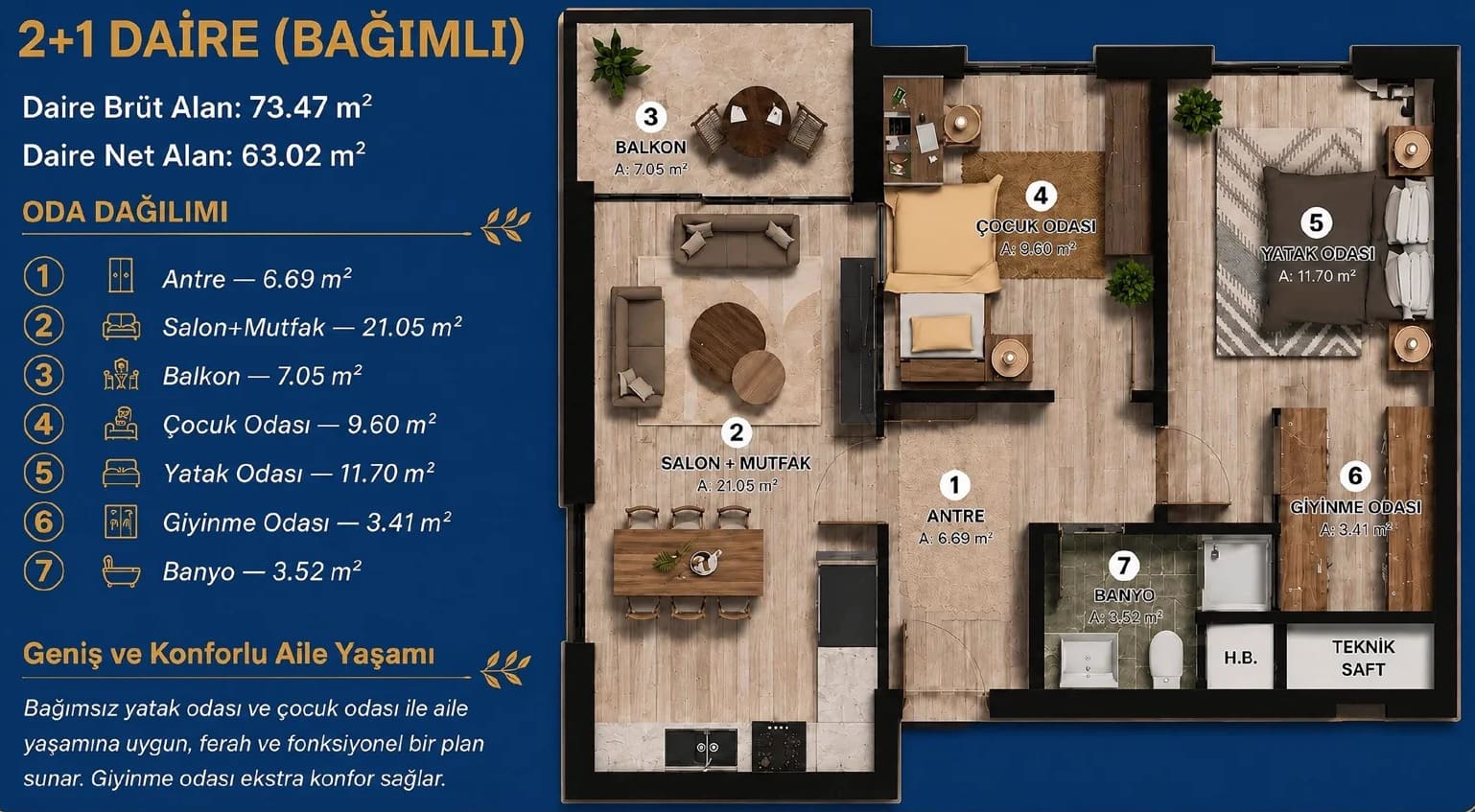 mas lora yasamkent daire plani-2-arti-1 amerikan mutfak